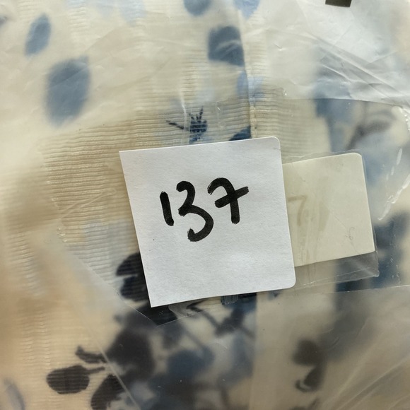 Maeve Anthropologie Mini Swing Dress Sz M Cream Blue Long-Sleeve V-Neck Fairy - Picture 12 of 12